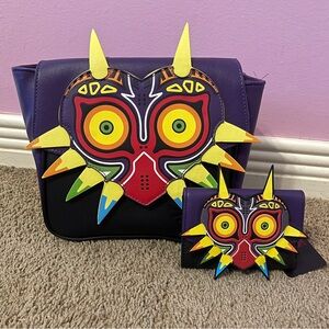 RARE Skull kid legend of Zelda Majoras mask handbag purse wallet set bioworld